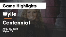 Wylie  vs Centennial  Game Highlights - Aug. 19, 2022