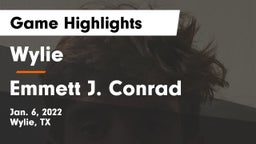 Wylie  vs Emmett J. Conrad  Game Highlights - Jan. 6, 2022