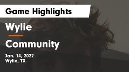 Wylie  vs Community  Game Highlights - Jan. 14, 2022