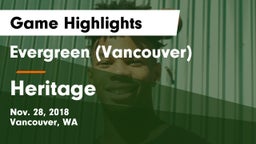Evergreen  (Vancouver) vs Heritage  Game Highlights - Nov. 28, 2018