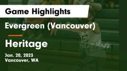 Evergreen  (Vancouver) vs Heritage  Game Highlights - Jan. 20, 2023