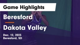 Beresford  vs Dakota Valley  Game Highlights - Dec. 12, 2023