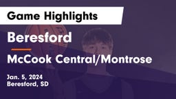 Beresford  vs McCook Central/Montrose  Game Highlights - Jan. 5, 2024