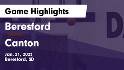 Beresford  vs Canton  Game Highlights - Jan. 21, 2022