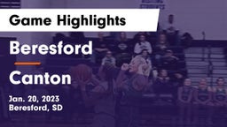 Beresford  vs Canton  Game Highlights - Jan. 20, 2023