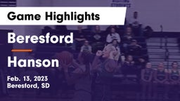 Beresford  vs Hanson  Game Highlights - Feb. 13, 2023