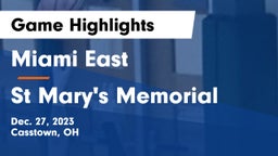 Miami East  vs St Mary's Memorial Game Highlights - Dec. 27, 2023