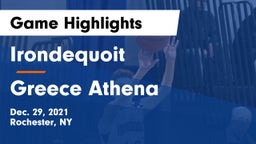  Irondequoit  vs Greece Athena  Game Highlights - Dec. 29, 2021
