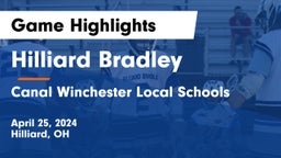 Hilliard Bradley  vs Canal Winchester Local Schools Game Highlights - April 25, 2024