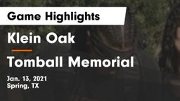 Klein Oak  vs Tomball Memorial  Game Highlights - Jan. 13, 2021