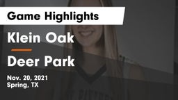 Klein Oak  vs Deer Park  Game Highlights - Nov. 20, 2021