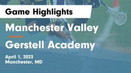 Manchester Valley  vs Gerstell Academy Game Highlights - April 1, 2023