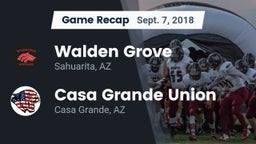 Recap: Walden Grove  vs. Casa Grande Union  2018