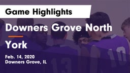 Downers Grove North vs York  Game Highlights - Feb. 14, 2020