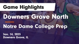 Downers Grove North  vs Notre Dame College Prep Game Highlights - Jan. 14, 2023