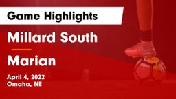 Millard South  vs Marian  Game Highlights - April 4, 2022