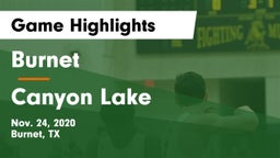 Burnet  vs Canyon Lake  Game Highlights - Nov. 24, 2020