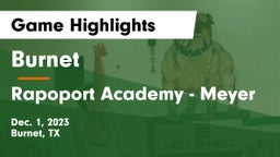 Burnet  vs Rapoport Academy - Meyer  Game Highlights - Dec. 1, 2023