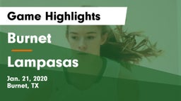 Burnet  vs Lampasas  Game Highlights - Jan. 21, 2020