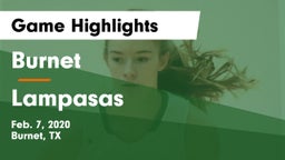 Burnet  vs Lampasas  Game Highlights - Feb. 7, 2020