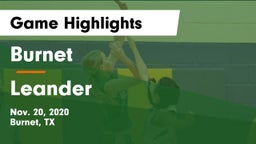 Burnet  vs Leander  Game Highlights - Nov. 20, 2020