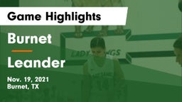 Burnet  vs Leander  Game Highlights - Nov. 19, 2021