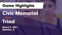 Civic Memorial  vs Triad  Game Highlights - March 9, 2021