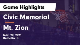Civic Memorial  vs Mt. Zion  Game Highlights - Nov. 20, 2021