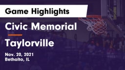 Civic Memorial  vs Taylorville  Game Highlights - Nov. 20, 2021