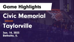 Civic Memorial  vs Taylorville  Game Highlights - Jan. 14, 2023