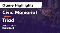 Civic Memorial  vs Triad  Game Highlights - Jan. 26, 2023