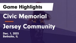 Civic Memorial  vs Jersey Community  Game Highlights - Dec. 1, 2023