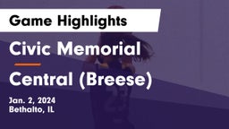 Civic Memorial  vs Central  (Breese) Game Highlights - Jan. 2, 2024