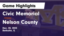 Civic Memorial  vs Nelson County  Game Highlights - Dec. 28, 2023