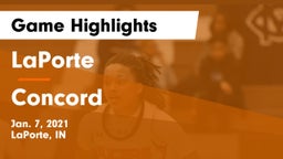 LaPorte  vs Concord  Game Highlights - Jan. 7, 2021