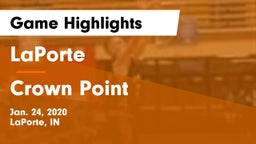 LaPorte  vs Crown Point Game Highlights - Jan. 24, 2020