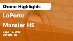 LaPorte  vs Munster HS Game Highlights - Sept. 12, 2020
