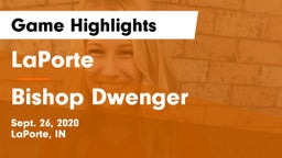 LaPorte  vs Bishop Dwenger  Game Highlights - Sept. 26, 2020