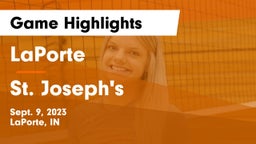 LaPorte  vs St. Joseph's  Game Highlights - Sept. 9, 2023