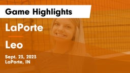 LaPorte  vs Leo  Game Highlights - Sept. 23, 2023