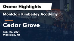 Montclair Kimberley Academy vs Cedar Grove  Game Highlights - Feb. 20, 2021