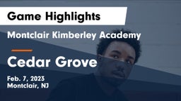 Montclair Kimberley Academy vs Cedar Grove  Game Highlights - Feb. 7, 2023