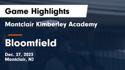 Montclair Kimberley Academy vs Bloomfield  Game Highlights - Dec. 27, 2023