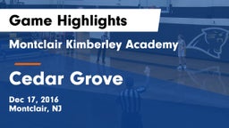 Montclair Kimberley Academy vs Cedar Grove  Game Highlights - Dec 17, 2016