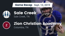 Recap: Sale Creek  vs. Zion Christian Academy  2019