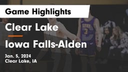 Clear Lake  vs Iowa Falls-Alden  Game Highlights - Jan. 5, 2024