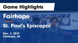 Fairhope  vs St. Paul's Episcopal  Game Highlights - Dec. 3, 2019