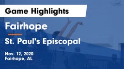 Fairhope  vs St. Paul's Episcopal  Game Highlights - Nov. 12, 2020