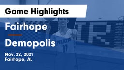 Fairhope  vs Demopolis  Game Highlights - Nov. 22, 2021