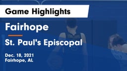 Fairhope  vs St. Paul's Episcopal  Game Highlights - Dec. 18, 2021